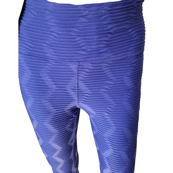 Mono B Bronze Blue/Purple High Intensity Work Out Ribbed Activewear Leggings SzS - Picture 1 of 11